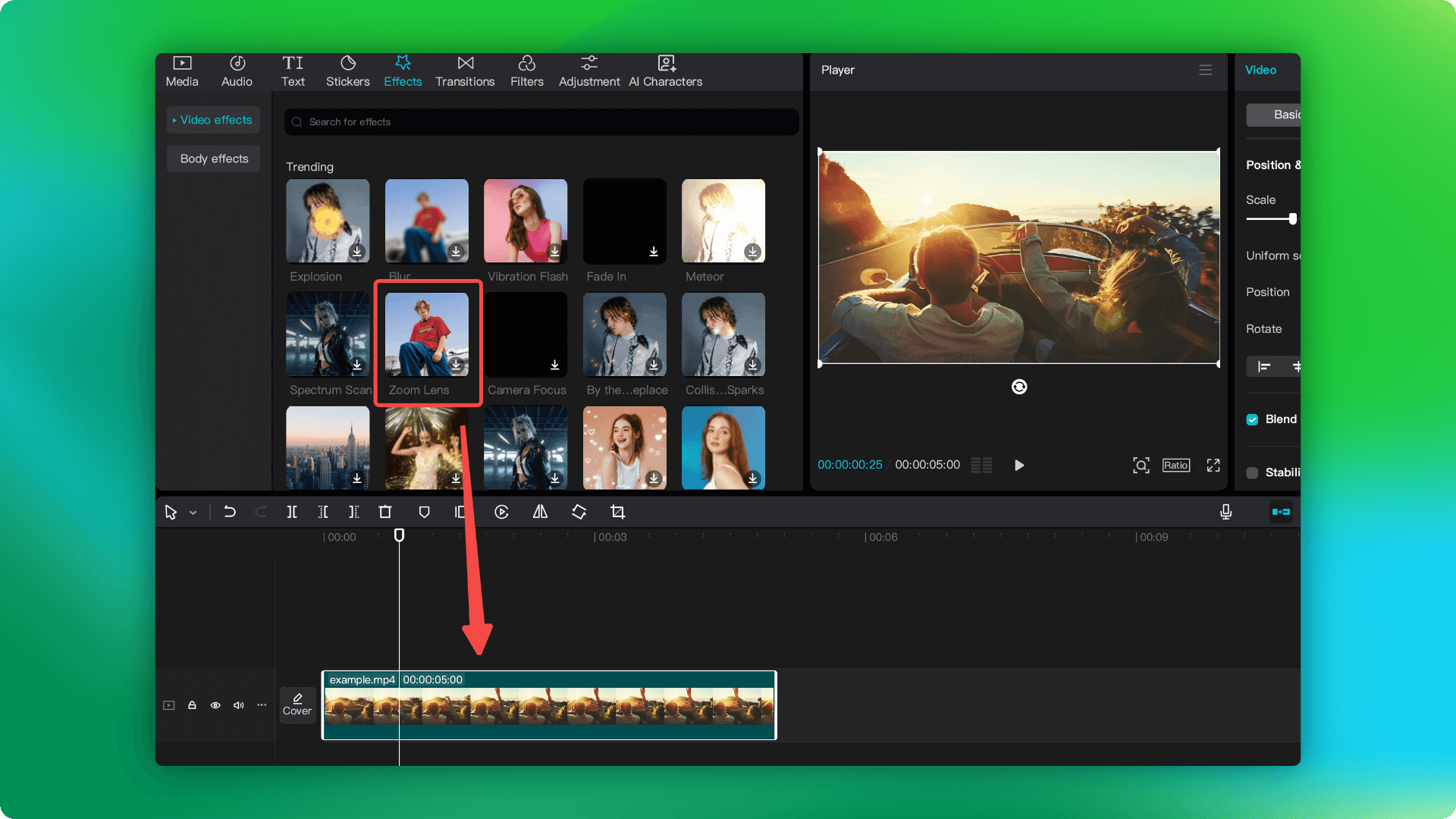 Add Zoom Effects in on CapCut PC