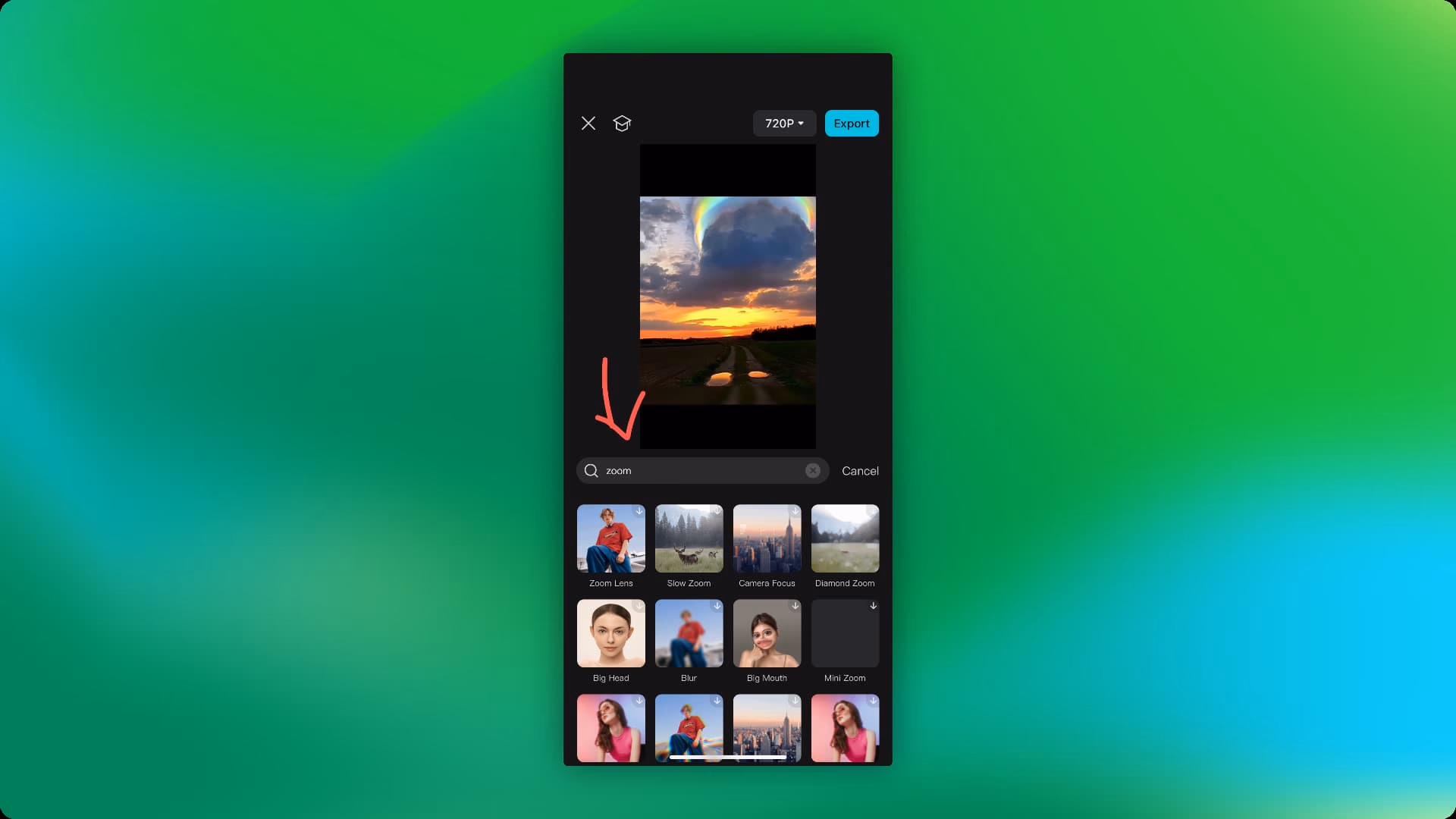 Add Zoom Effects in on CapCut App