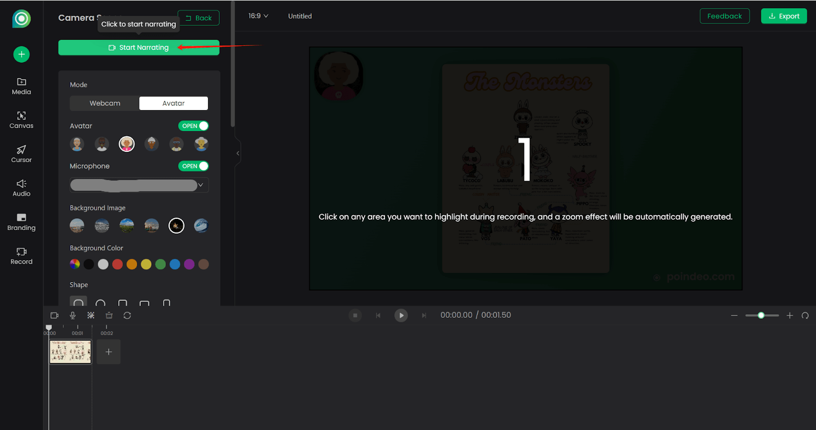 Start Narrating with Voiceover