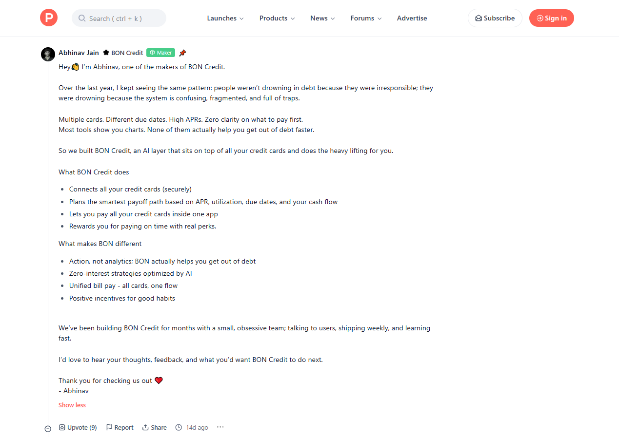 The Example of the First Comment
