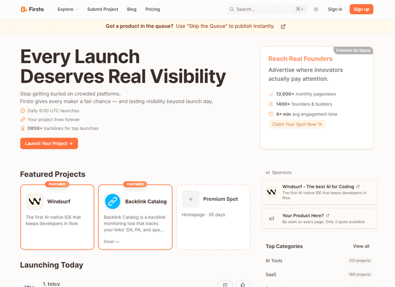 Best Product Hunt Alternatives - Firsto