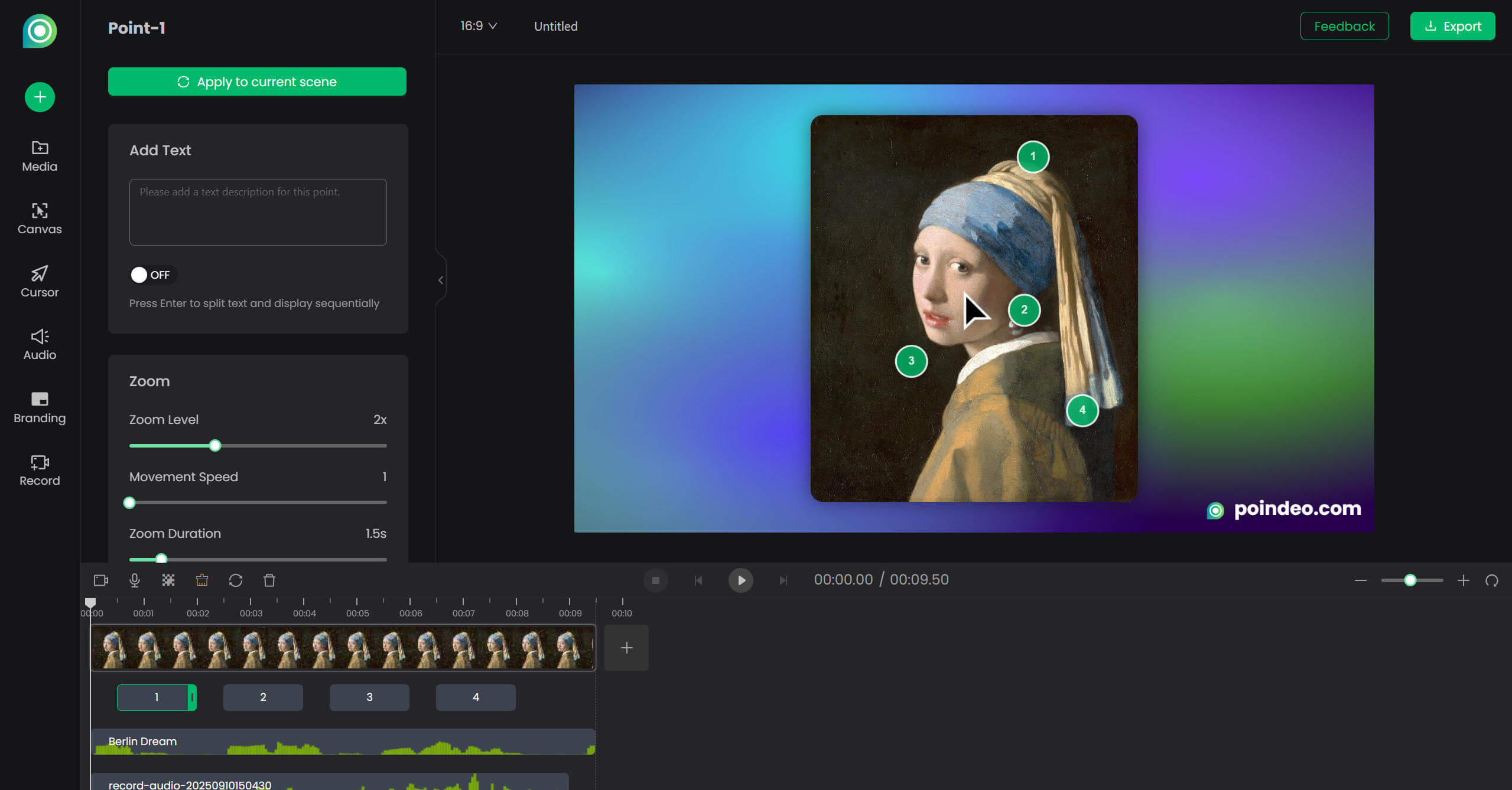 Poindeo Editing Page