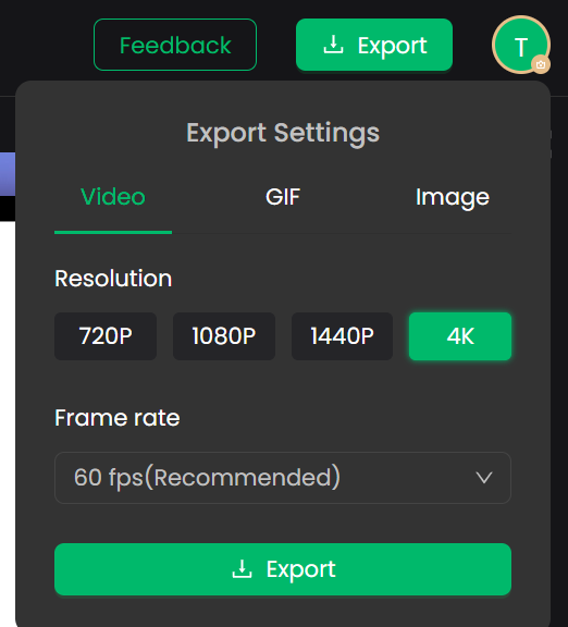 Export the Creation as a Video