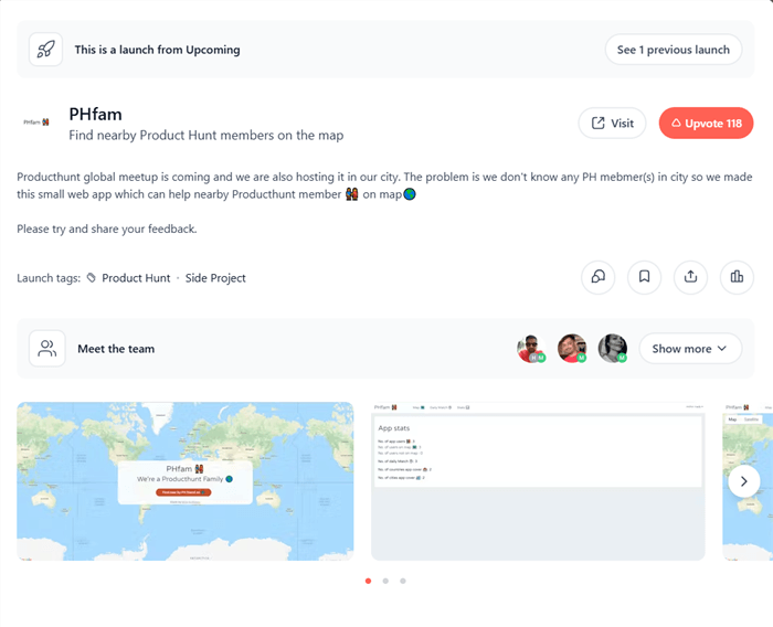 Teaser Page on Product Hunt