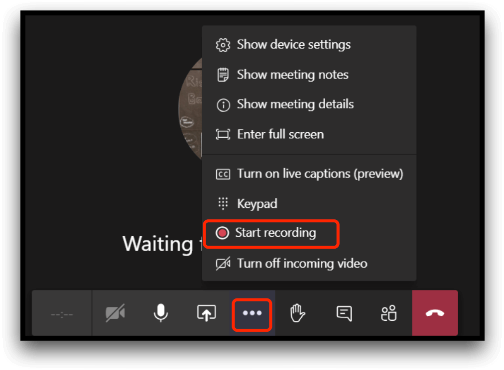Click Start Recording