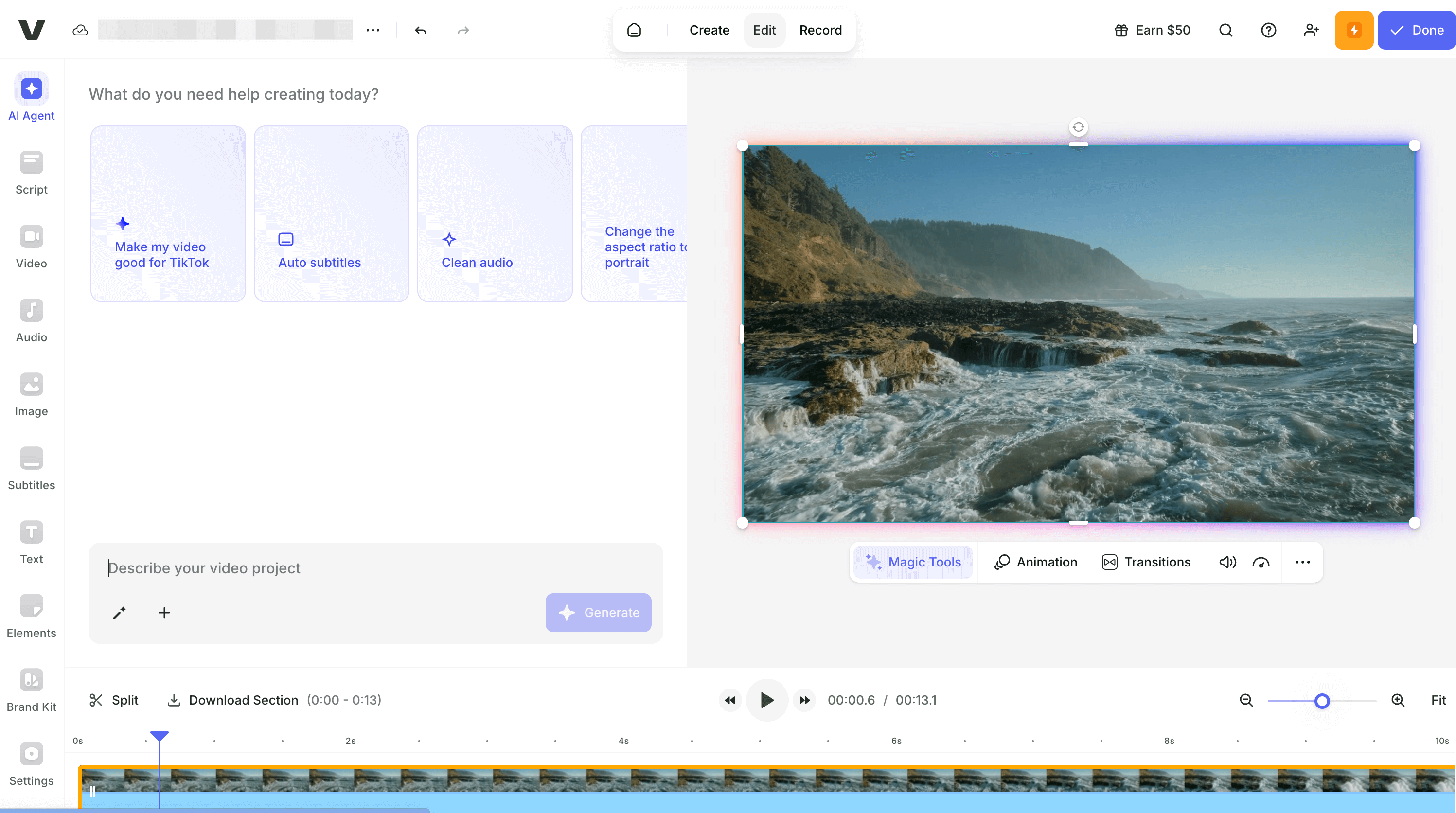 Veed Interface