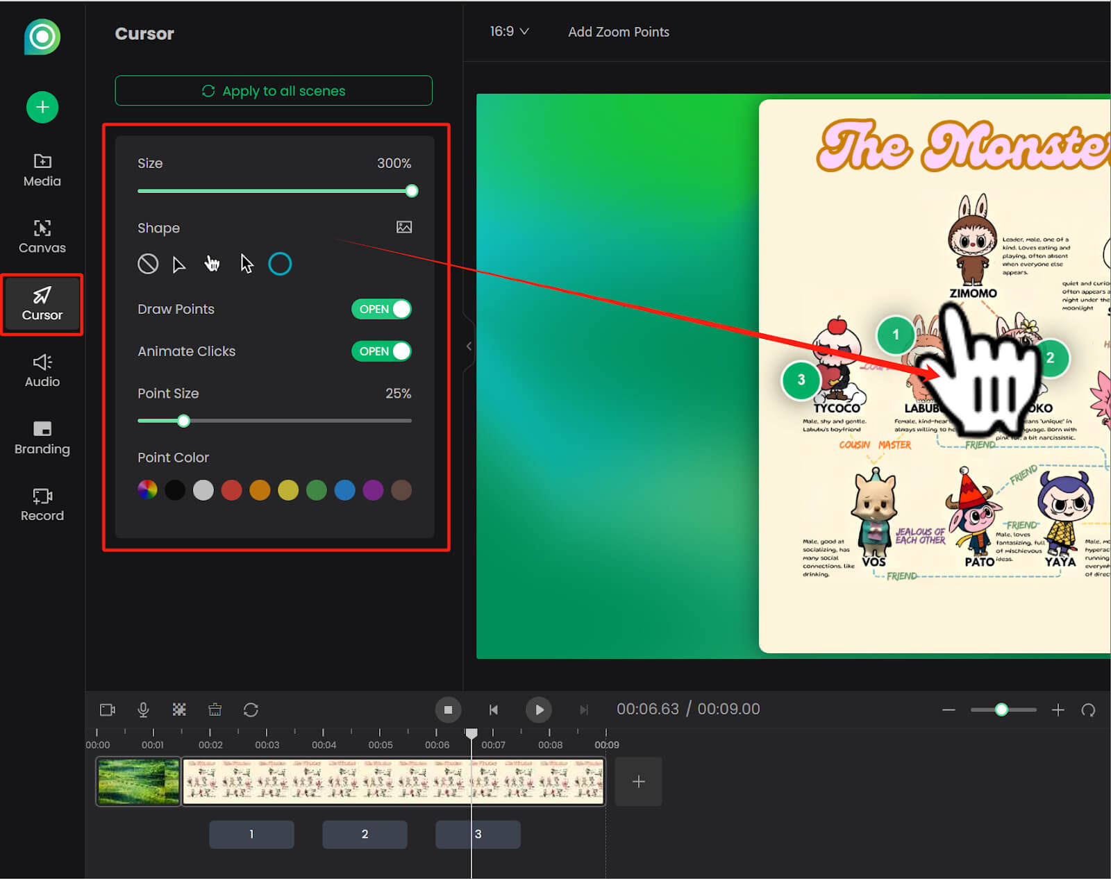 Customize the Cursor on Zoom Points