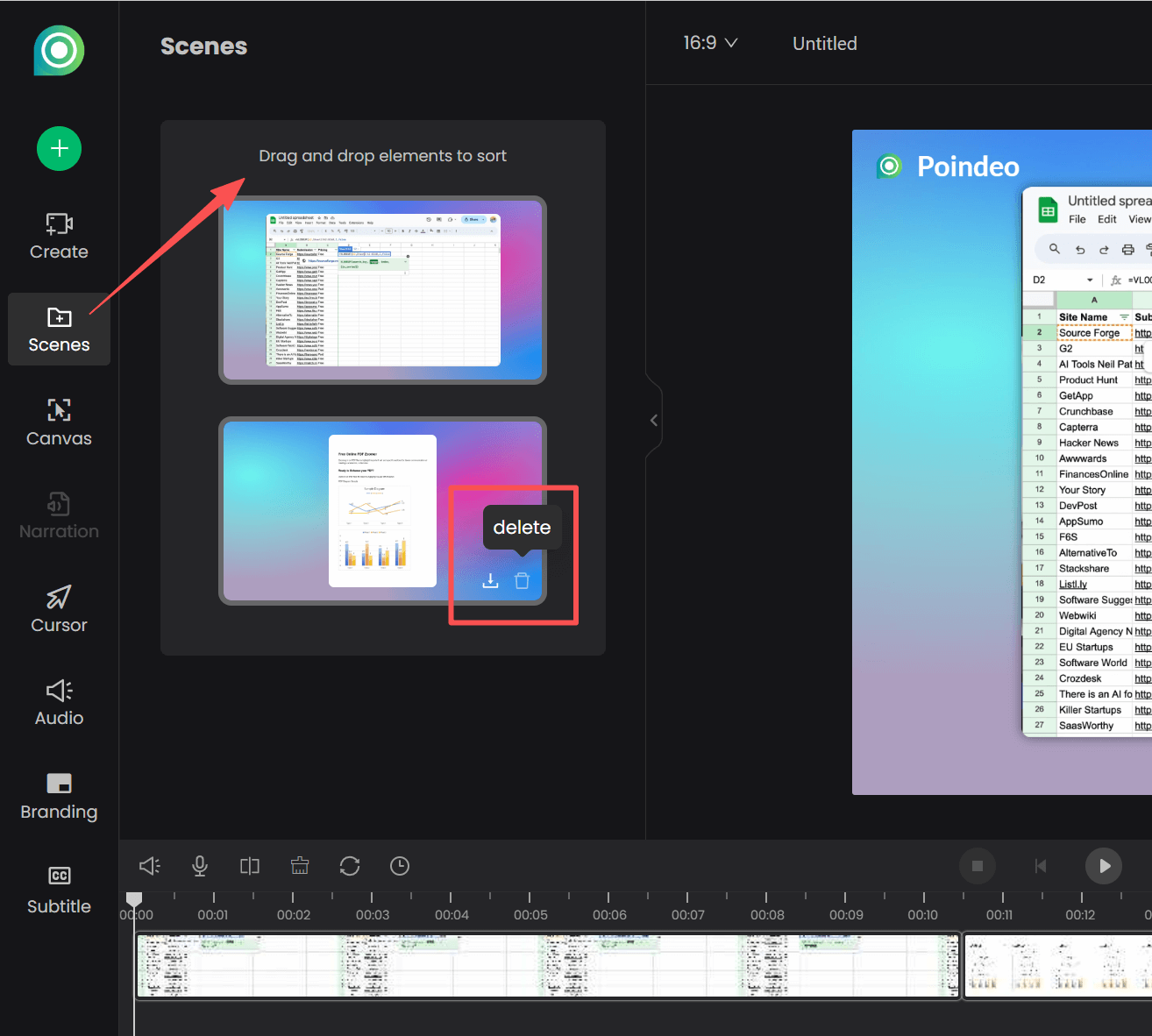 Reorder Files or Delete a File