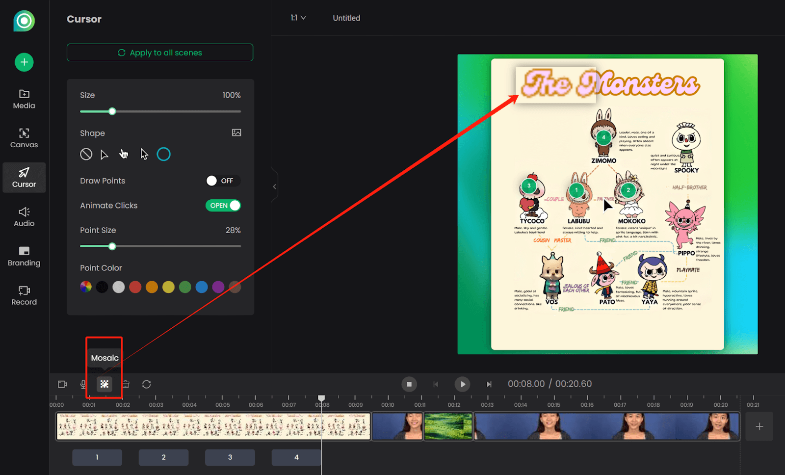 Add Mosaic Boxes to Blur Areas