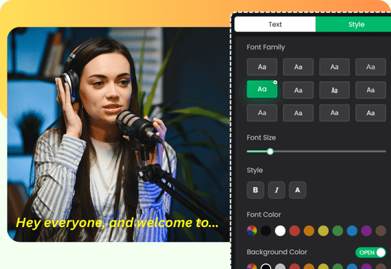 Edit Text and Customize Subtitles Style